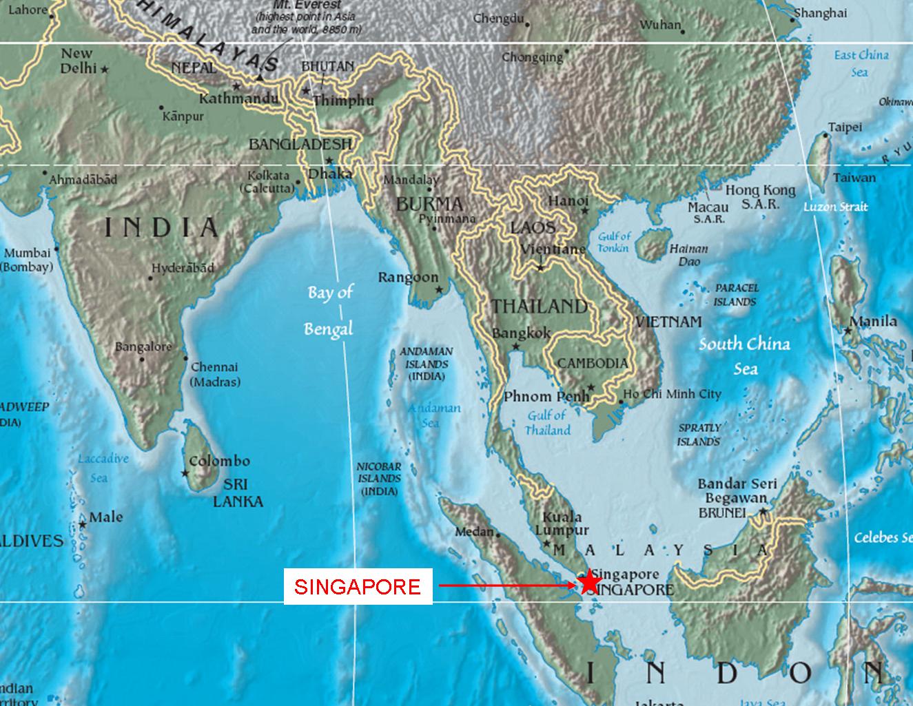 Where is singapore? location of singapore   maps of world